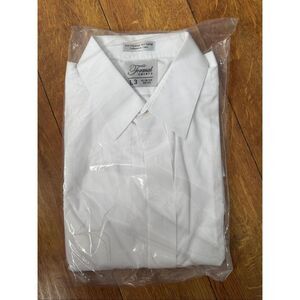 Men’s White Formal Dress Shirt L3 16–16.5 32/33 New Poly Cotton